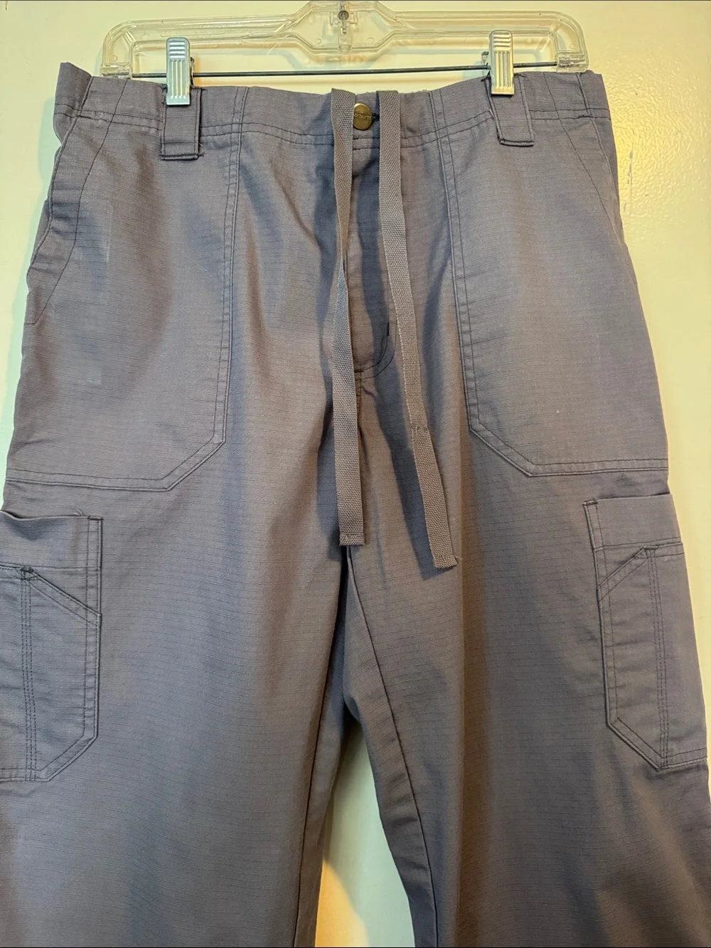 Men's Gray Wide-Leg Work Scrub Cargo Pants
